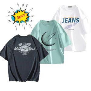 3 Pcs T-Shirts Men's Fashion Short Sleeve